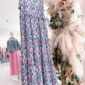 Eliza Maxi Dress - Blue/Pink