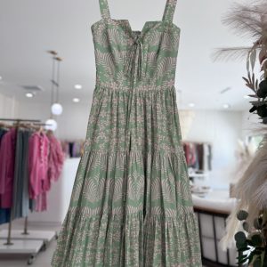 Naya Midi Dress - Green Floral