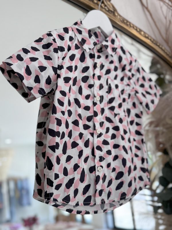 Mini Nash Boy Shirt - Pink/White/Black